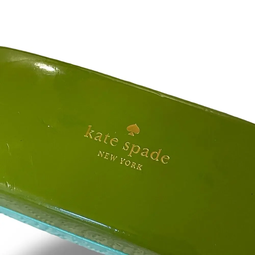 Kate Spade New York Glasses Case Hard Clamshell Olive Green Mint Blue Protective
